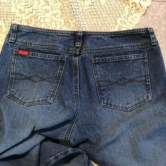y2k mudd flare jeans low rise medium wash size 9 100% cotton 30.5 inseam - Picture 3 of 11